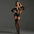 Cindylove Midnight Lace Crisscross Crotchless Bodystocking - One Size